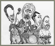 The Richard Gardzina Quartet, Drawing by Bob Nilson